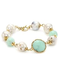 Coralia Leets Jewelry Design Large Pearl Chrysoprase Bracelet