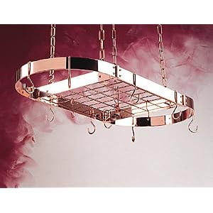 Pot Racks : Solid Copper Oval Pot Rack from Rogar (40
