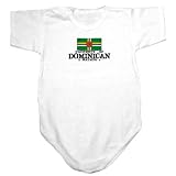 Baby Bodysuit White  Property Of Dominican Nation / Flag Transfer  Dominica Country