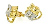 JJ Weston larger size 2 tone drama mask cufflinks with presentation box. Made in the USA