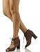 Delicious Women's Yorker Faux Suede Cutout Lace Up Open Toe Stacked Heel