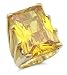 BIG 14k Gold Plated Radiant Cut Yellow CZ Ring