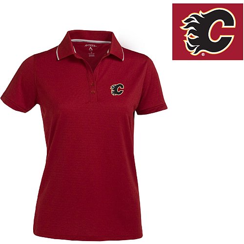 Antigua Calgary Flames Women's Impact Polo Shirt Small