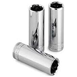 SK Hand Tool 48027 12 Point 1/2-Inch Drive Deep Socket, 27mm, Chrome [並行輸入品]