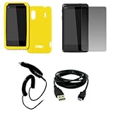 EMPIRE Yellow Silicone Skin Case Cover + Screen Protector + Car Charger (CL ....