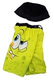 Spongebob Squarepants Toddler Swim Trunks With Hat (4T, Yellow)