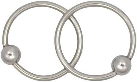 2pcs 16g 5/16'' 316l Surgical Steel Captive Bead Hoop CBR Rings, Many Sizes for You Choose (1.2*8 + 3mm Ball)
