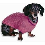 Fashion Pet Classic Cable Dog Sweater, Pink, Medium