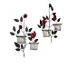 Set of 2 Flower Candle Sconces with Glass Cups