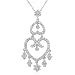 0.70cttw Double inverted heart chandelier charm pendant with round diamonds set in18K white gold..