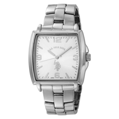 U.S. Polo Assn. Men's USC80040 Tonneau Silver Dial Metal Link Watch