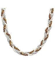 Sterling Silver 6-7mm White/Brown/Grey FW Cultured Pearl w/2in ext. Necklac