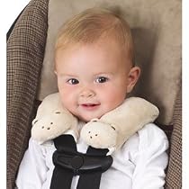 Kiddopotamus & Co Cushystraps Super Soft Strap Covers With Teddy Bear Heads Fawn Color