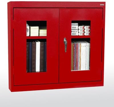 Clear View 30" Double Door Wall Storage Cabinet Color: Red