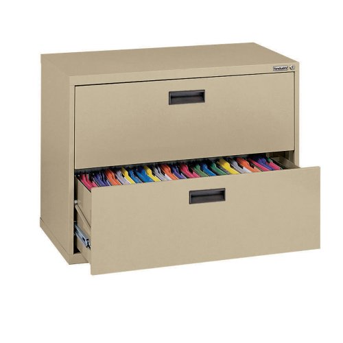 Sandusky 400 Series Tropical Sand Steel Lateral File Cabinet with Plastic Handle, 30
