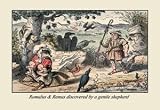 12 X 18 Stretched Canvas Poster Romulus and Remus Discovered by a Gentle Shepherd