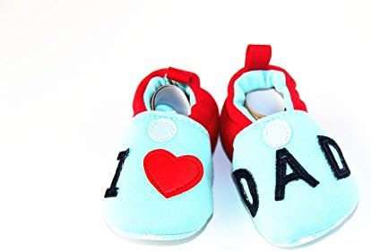 Buttercup Baby 'I Love Dad' Powder Blue Soft Sole Infant Shoes 0-6 Months