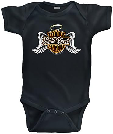 Pilgrimz Unisex Baby 'Heaven Sent Little Angels' Infant Bodysuit, (6 Months, Black)