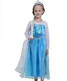 TOPWELL88 Girls Snow Queen Elsa Anna Costume Snow Princess Dresses (US-3T/3)
