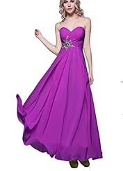 V-neck Strapless Backless Chiffon Sleeveless Evening Dress/Prom Dress/Party Dress/Wedding Dress 