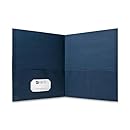 Sparco Double Pocket Portfolio, 125 Sheet Capacity, 25 per Box, Dark Blue (SPR71437)