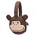 N'Ice Caps Kids Cute Monkey Face Knitted Adjustable Winter Earmuffs (One Size, Brown)
