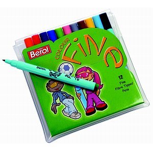  : Berol Colour Fine Pen with Washable Ink 0.6mm Line Assorted Ref S0376340 [Wallet 12]