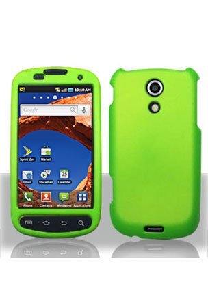 Neon Green Rubberized Snap-On Hard Skin Case Cover for Samsung Epic 4G Phone by Electromaster