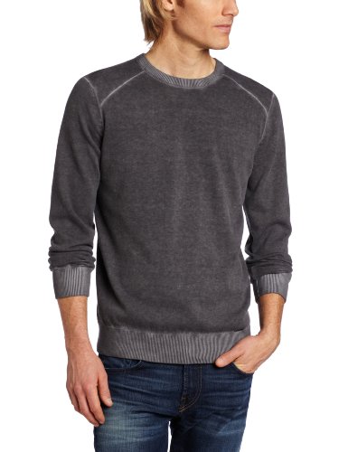 41qPBkjPeUL Calvin Klein Jeans Mens Light Weight Yarn Acid Wash Sweater, Black, Significant