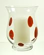 red hurricane candle holders
