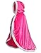 Fur Princess Aurora Cape Fur Hooded Cloaks Costume for Girls Dress Up Pink 6-7 Years(130cm)