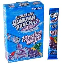 Sugar Free Hawaiian Punch Wild Purple Smash Singles to Go 8 packets-FOUR BOXES