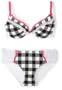Dollhouse Women's Check Print Underwire With Matching Boyshort,Black,38 C