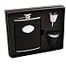 Visol Noir Black Crocodile Leather 6oz Deluxe Flask Gift Set