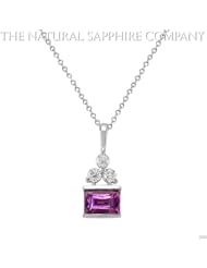 1.39ct. Natural Untreated Purple Sapphire Pendant with 3 dia. 0.06ct. total.