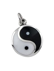 925 Silver Heavy Yin Yang Enamel Pendant Hawaiian Silver Jewelry