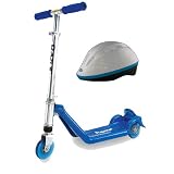 Razor Jr. Kiddie Kick Scooter with 3 Wheels Blue Plus Child Helmet