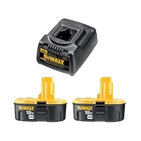 DeWALT DC9096-C (2) 18V 2.4 Ah XRP Batteries w  DW9116 7.2V - 18V 1-Hour Battery Charger by DeWalt