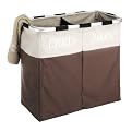 Whitmor Aluminum Frame Double Hamper - Latte