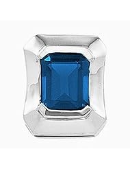 14K White Gold Emerald Cut Chatham Created Sapphire Pendant -- LIFETIME WARRANTY