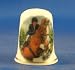 Porcelain China Collectable Thimble - Lady Showjumper Horse - Free Gift Box