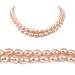 Double Strand 17-18 Inches 7-8mm Pink Oval Shape Freshwater Cultured Pearl Necklace