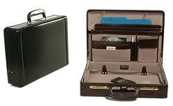 Leather Attache with bar lock Bond St