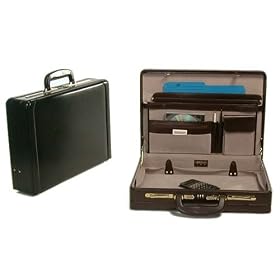 Leather Attache with bar lock Bond St