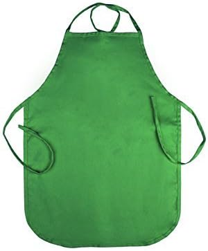 Set of 12 - Children's Artist Fabric Aprons (Green) 15.5x22.5" - 100% Cotton - Perfect for Birthday Parties, Art &amp; Crafts Activities, Kitchen or Classroom.