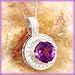 14K 1.10 CT Amethyst & Diamond Button Pendant