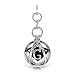 WithLoveSilver 925 Sterling Silver Freemason Masonic Mason Ball with 15mm Globe Ball Key Holder Ring (No Spring Ring)