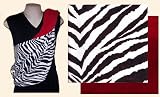 Chic Papoose Pouch Style Baby Sling with Black/White Zebra Print w/Bright Red Reverse REG