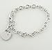 Sterling Silver Diamond Heart Toggle Bracelet