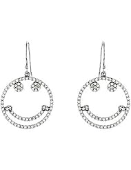 14K White Gold Diamond "Smiley Face" Earrings - 0.67 Ct. -- LIFETIME WARRANTY